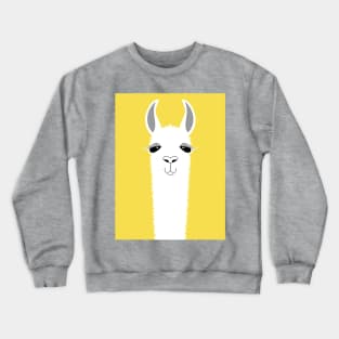 LLAMA PORTRAIT ON ILLUMINATING YELLOW Crewneck Sweatshirt